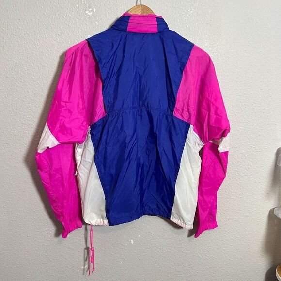VTG 80s Nike Windbreaker Jacket S Silver Tag Color Block Full-Zip - Picture 3 of 10